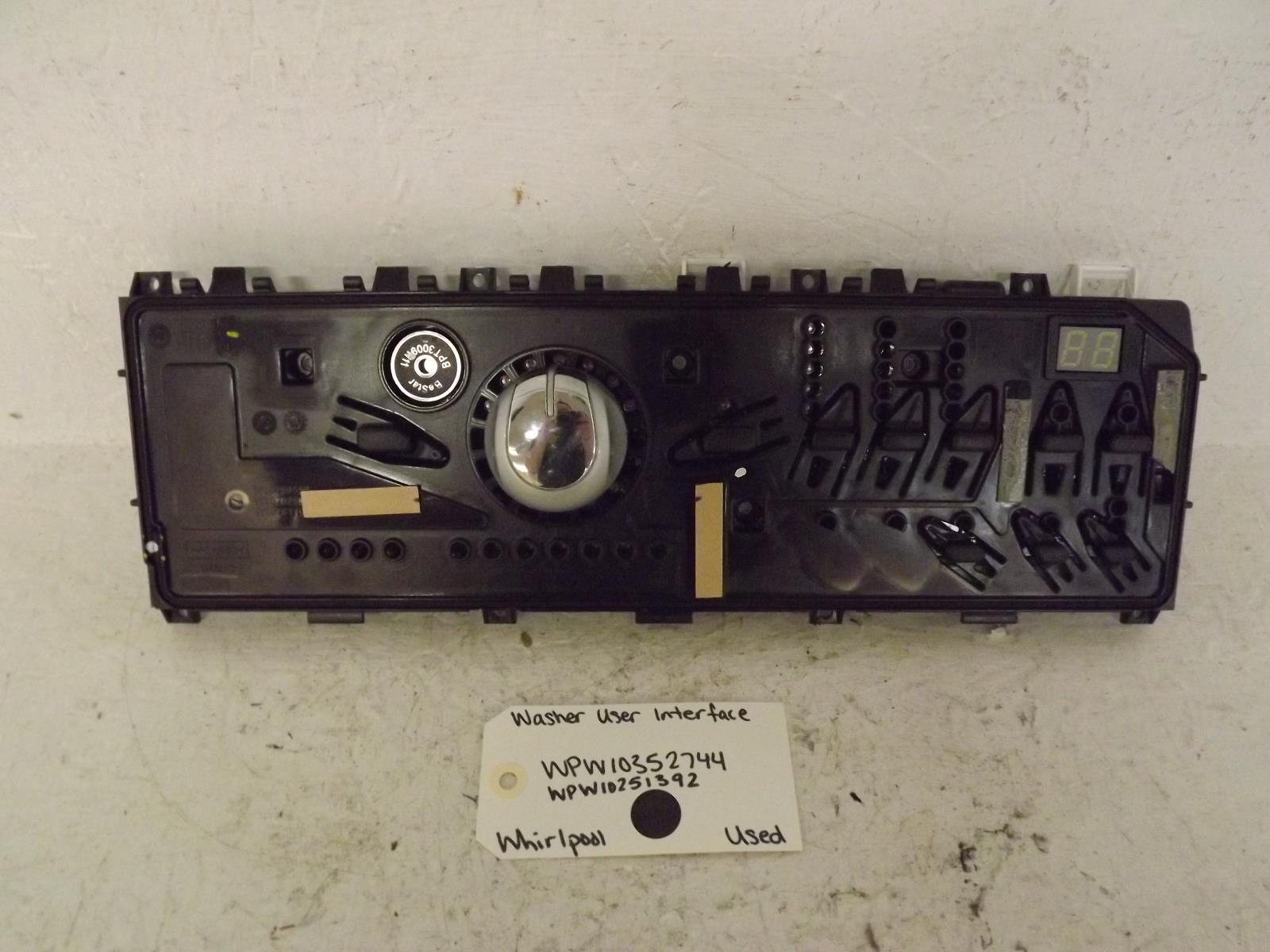 Whirlpool Washer WPW10352744 WPW10251392 User Interface Used Whirlpool Washer WPW10352744 WPW10251392 User Interface Used